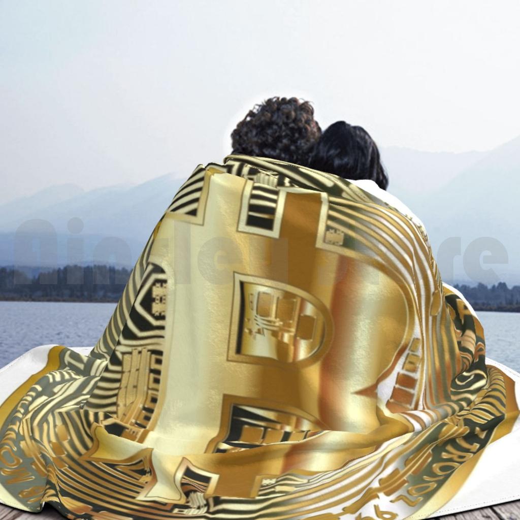 Bitcoin Blanket Super Soft Warm Light Thin Money Bitcoin Digital Money Gifts Trading Exchange Stock Exchange
