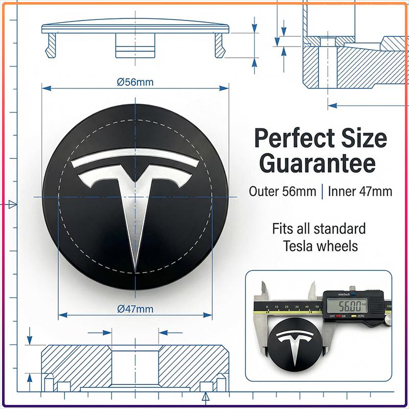 4Pcs 56MM Car Emblem Wheel Center Hub Cap Covers Auto Rim Cover For Tesla Model S Model X Model Y Model 3 Roadster SpaceX Accessory