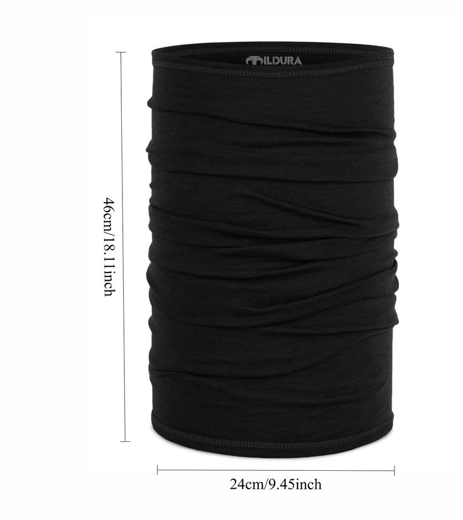 Adult 100% Merino Wool Neck Gaiter Light Quick Dry Breathable Face Mask for Ski Hiking Neck Tube Scarf Multifunctional Headwear