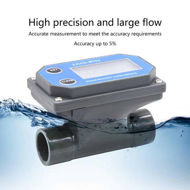 Digital Turbines Flowmeter Suitable For Farm & Garden Irrigation With LCD Display Measure Water Petrol Kerosene Methanol