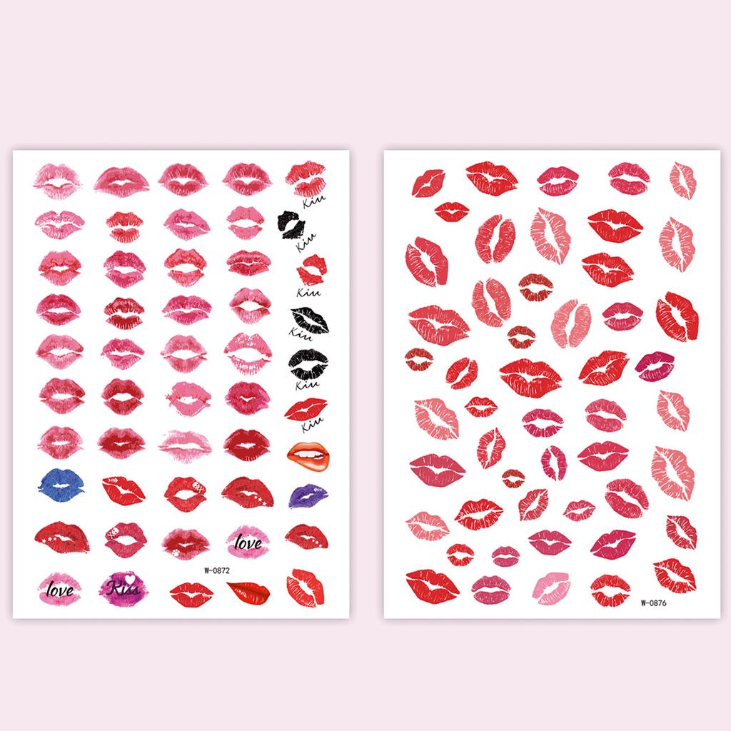 Tattoo Sticker Waterproof Succubus Love Red Lips Temporary Tattoo Tattoo
