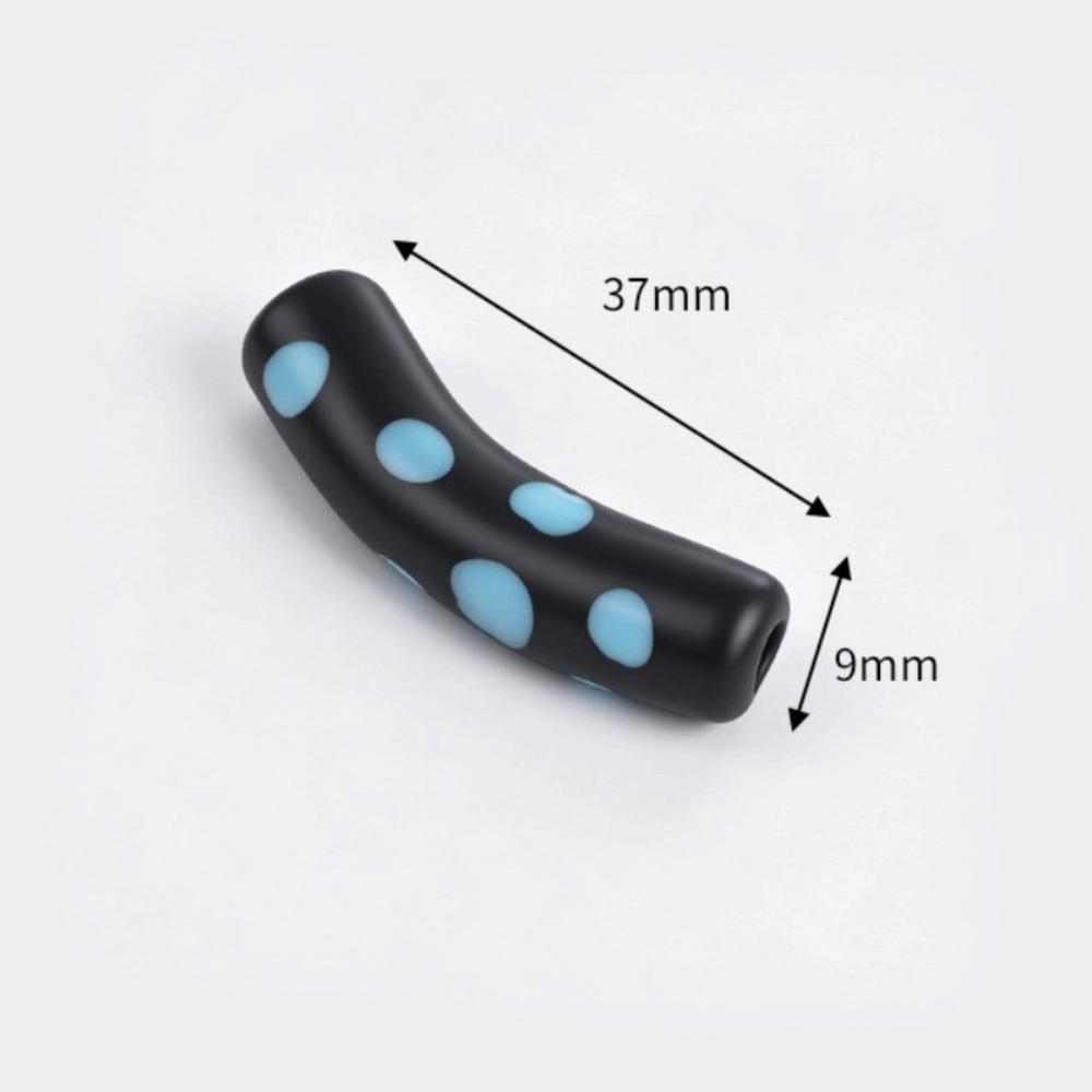With Hole Curved Glass Beads 37 Styles Polka Dot Beads Lampwork Beads for 20pcs Diy Jewelry Making