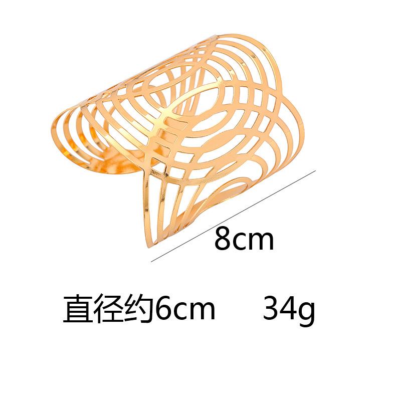 DIEZI Exaggerate Hip Hop Wide Cuff Bangles For Women Men Fashion Vintage Gold Silver Color Bracelet Bangle Pulseras Jewelry