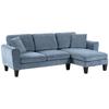 Corner Sofa Chaise Lounge Reversible L-Shaped with 2 Cushions Load 200 Kg 230x138x87 Cm Dark Blue