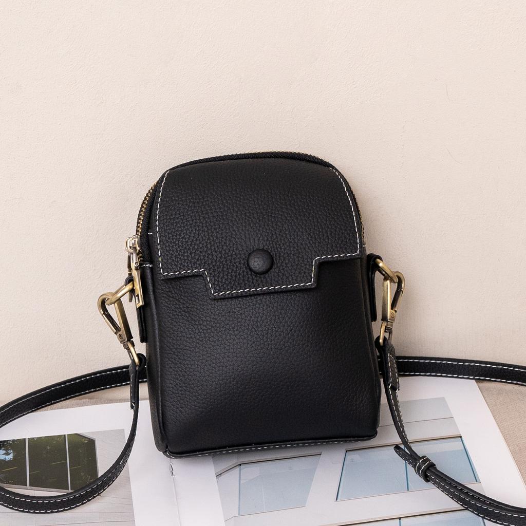 Rindsleder Nische Luxustasche Damentasche Handgriff Handtasche Schlichte Damen Handy Wechselhülle