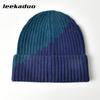 Autumn and Winter Wool Hat Women's Color Matching Flanged Knitted Hat Warm Cold Hat Men's Tide Outdoor Sports Couple Ear Hat