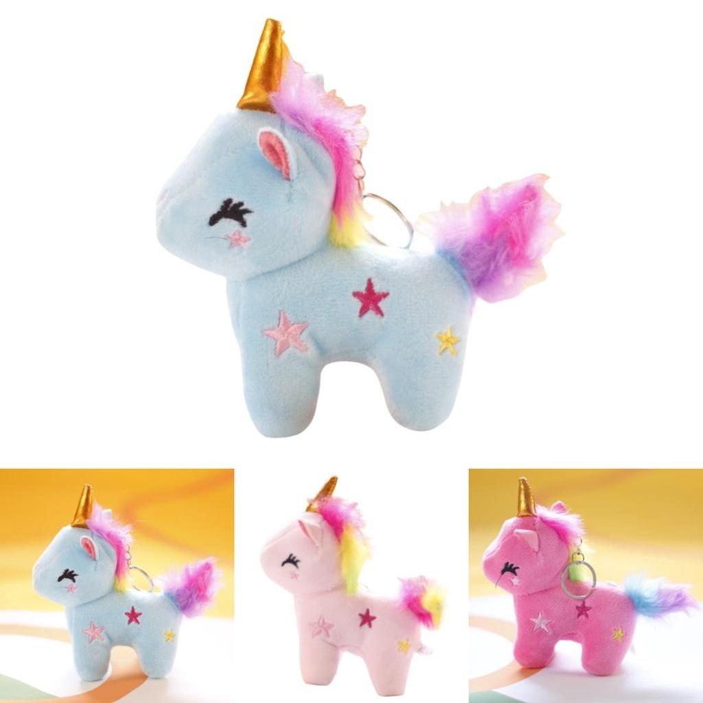 Adorable Rainbow Unicorn Plush Keychain Wholesale Pony Doll Pendant For Girls' Backpacks
