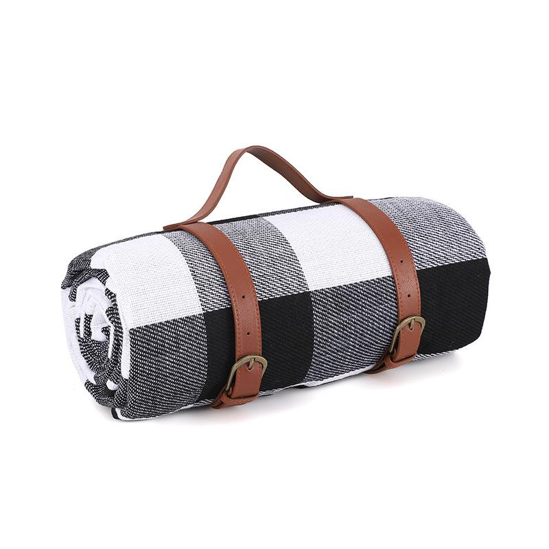 Wasserdichte Outdoor-Picknickmatte mit Lederriemen für Camping und Strand