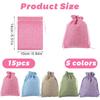 15pcs Linen Drawstring Bags Gift Bags Candy and Jewelry Bags Wedding Packaging Bags Drawstring Bags