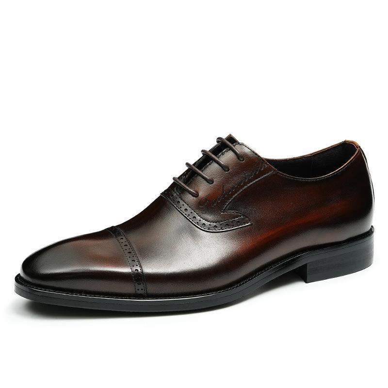 Luxury Dress Shoes Men's Genuine Leather Italian Wingtip Oxfords Brogue Business Wedding Formal Shoes For Men