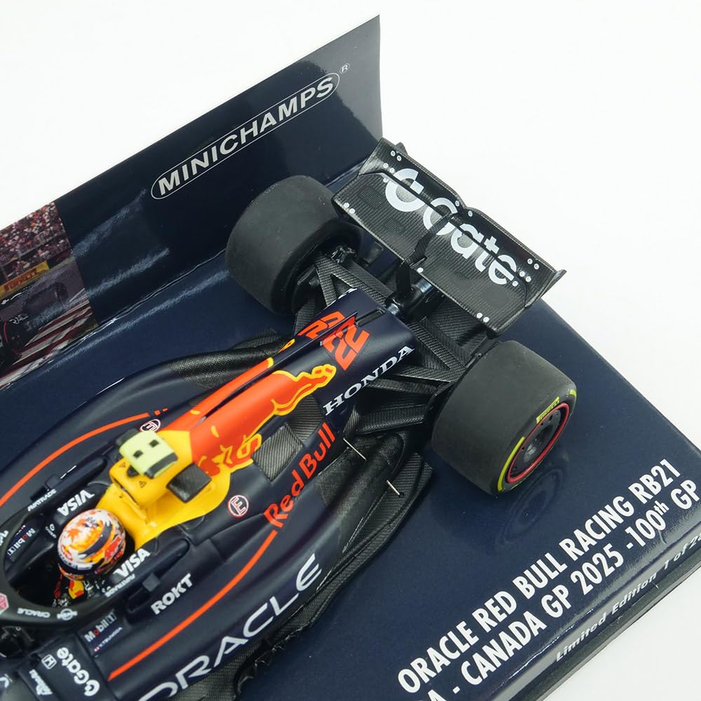 Minichamps Oracle Red Bull Racing RB21 2025 F1 Canadian GP Yuki Tsunoda 100th F1 Race 1/43 #22 [Resin]