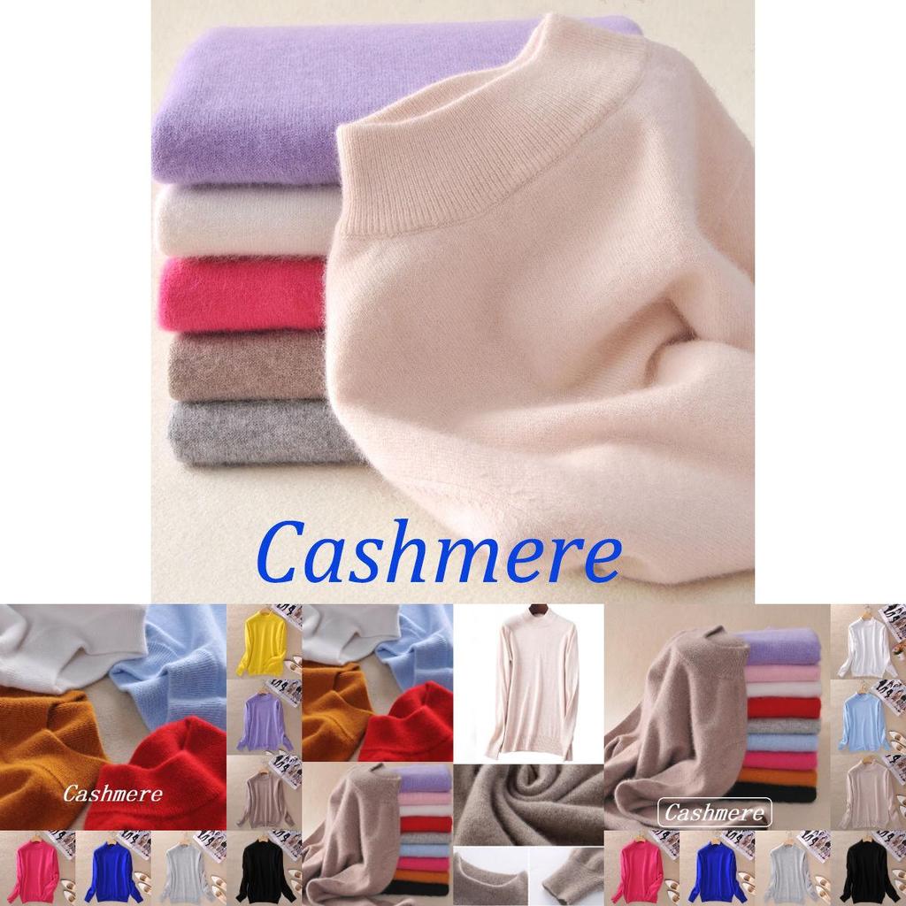 Women's Slim Cozy Knitted Half-turtleneck Cashmere Wool Jumper For Winter Warmth