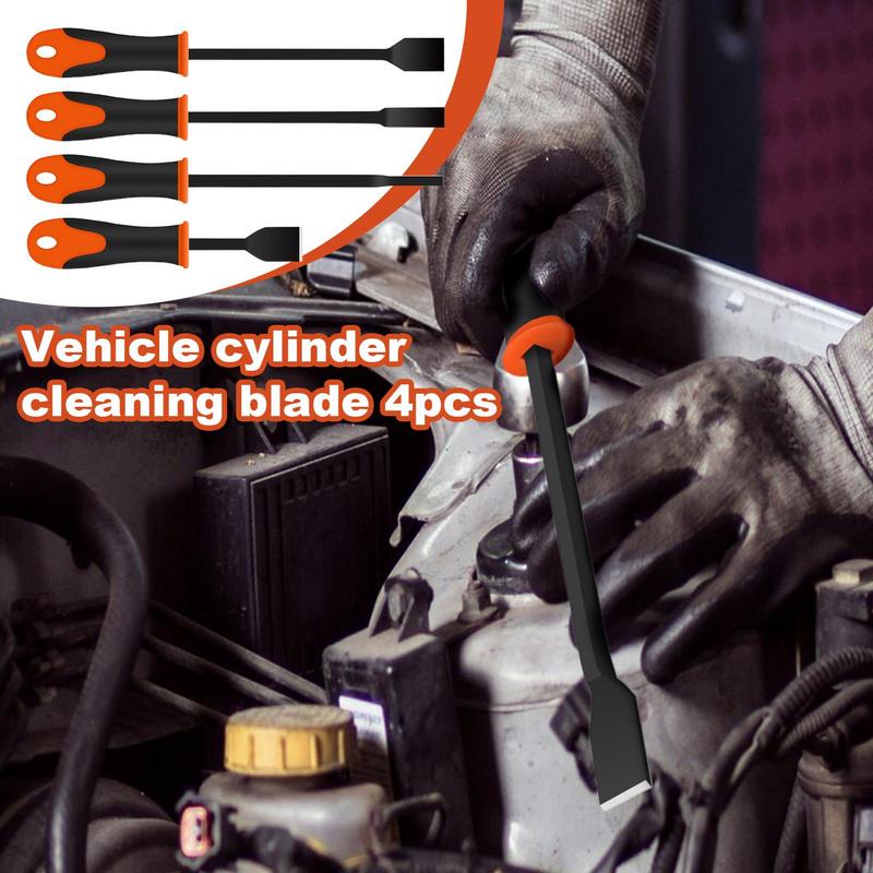 Cleaning Scraper Tool For Car 4Pieces Non-Scratch Car Multi-Purpose Removal Spatula Oil Stain Oil-Resistant Kitchen Cleaning