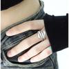 Adjustable Vintage Couple Ring Hand Hammered Texture Geometric Design Unisex Copper Plated Band