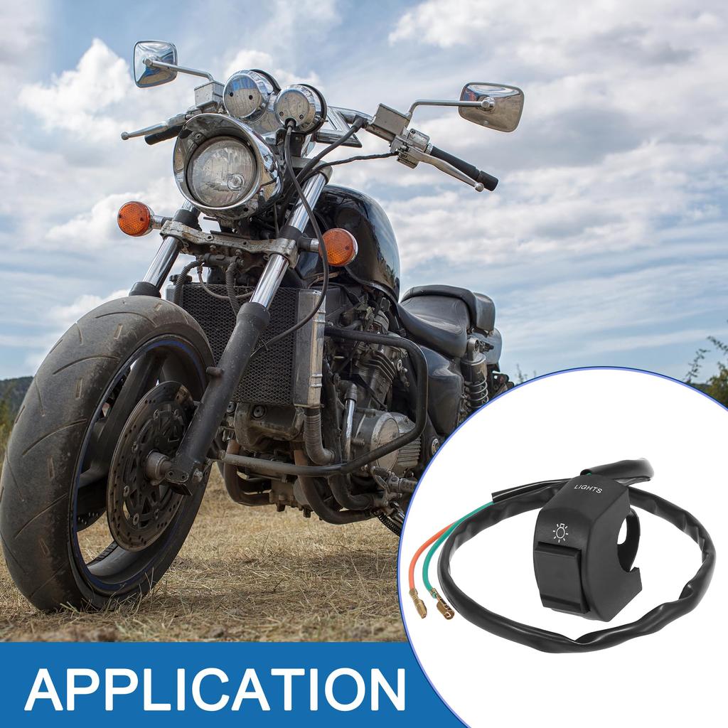 A ABSOPRO Motorcycle Steering Wheel Switch DC 7/8" 22mm Scooter Headlight Toggle Switch