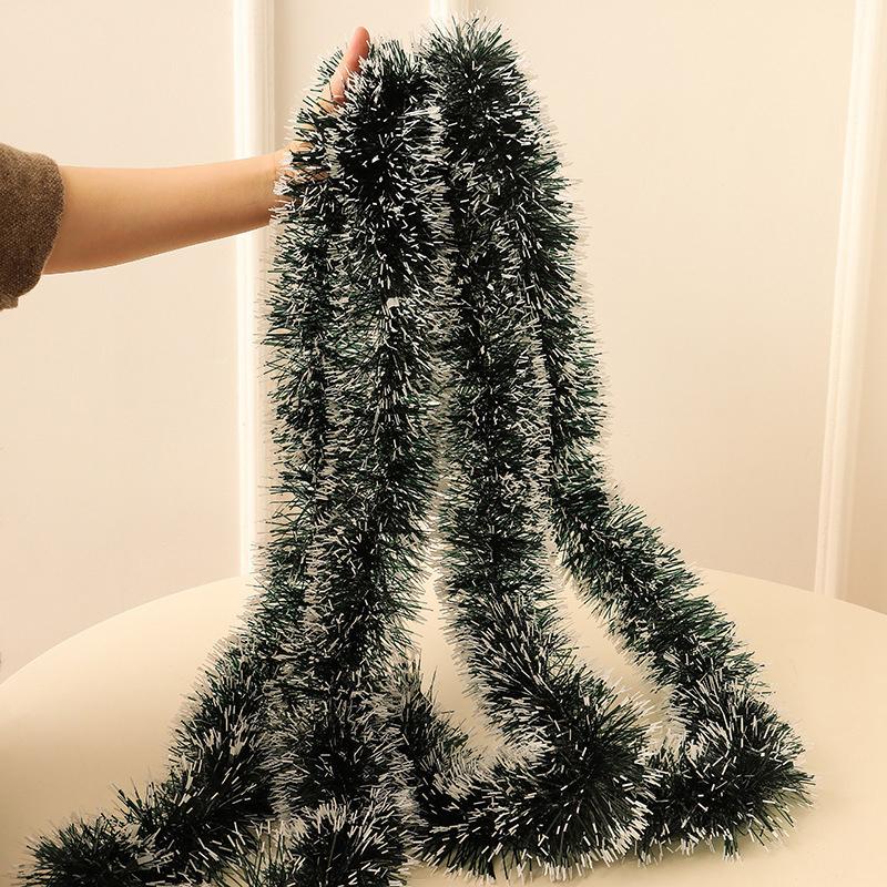 Christmas tree decoration 2M dark green white border bow hair strip mall ceiling background wall decoration color strip
