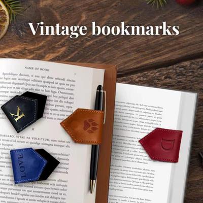 Triangular PU Leather Magnetic Bookmark and Cable Winder