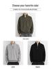 Men's American Style Half-Zip Stand Collar Knit Sweatshirt - Solid Color Casual Jacket for Spring and Autumn