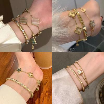 Bracelet Fleur Diamant Vintage de Luxe: Bijoux de Main Polyvalents Haut de Gamme pour Femmes
