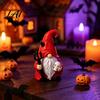 Sammlerstück Gotische Tischdekoration Halloween Teufel Zwerg Statue 3D Gedruckte Figur mit Rotem Hut Robe Spitz zulaufende Zwerge Zwerg Ornament für Innen Außen Hof