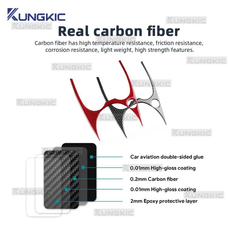 Real Soft Carbon Fiber Sticker LHD RHD For Dacia Duster 2014 2015 2016 2017 2018 Car Central Control AC Frame Interior Trim