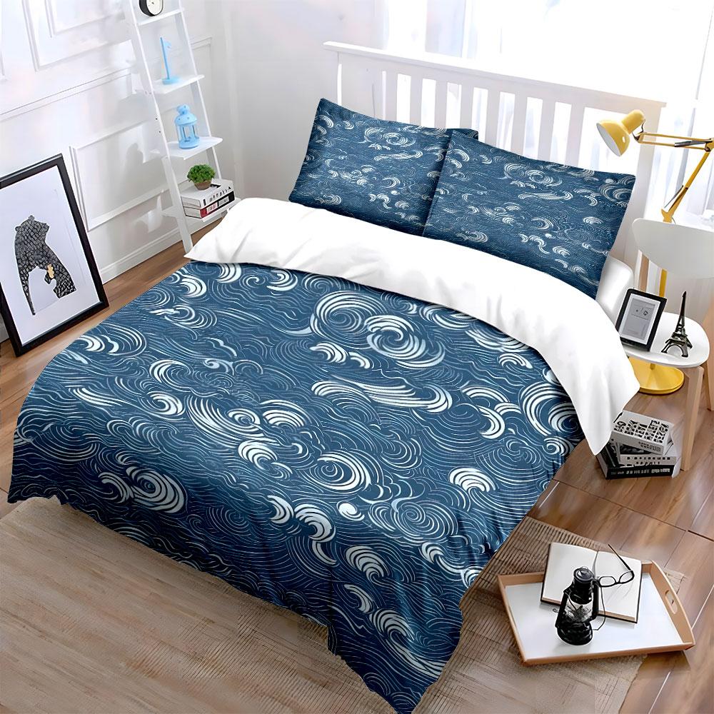 Whimsical ocean swirls. Bedding sets Duvet covers Pillowcases(1* Duvet Cover 2* Pillowcases without duvet insert)