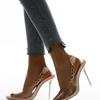 Transparent Pumps Women Sexy Pointed Toe Chain Design Crystal Heel Ladies Shoes Stiletto High Heels Wedding Dress Shoes998