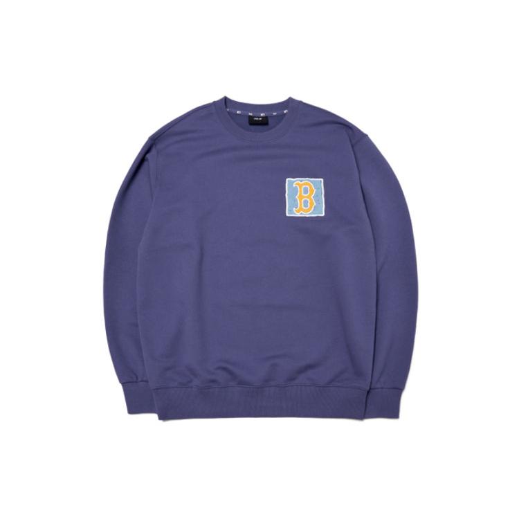 MLB Boston Red Sox Sweatshirts Unisex Dark Purple Crew Neck Moderate Regular 3AMTL0414-43NYL