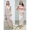 Chinese Style Ink Wash Floral Pleated Camisole Dress