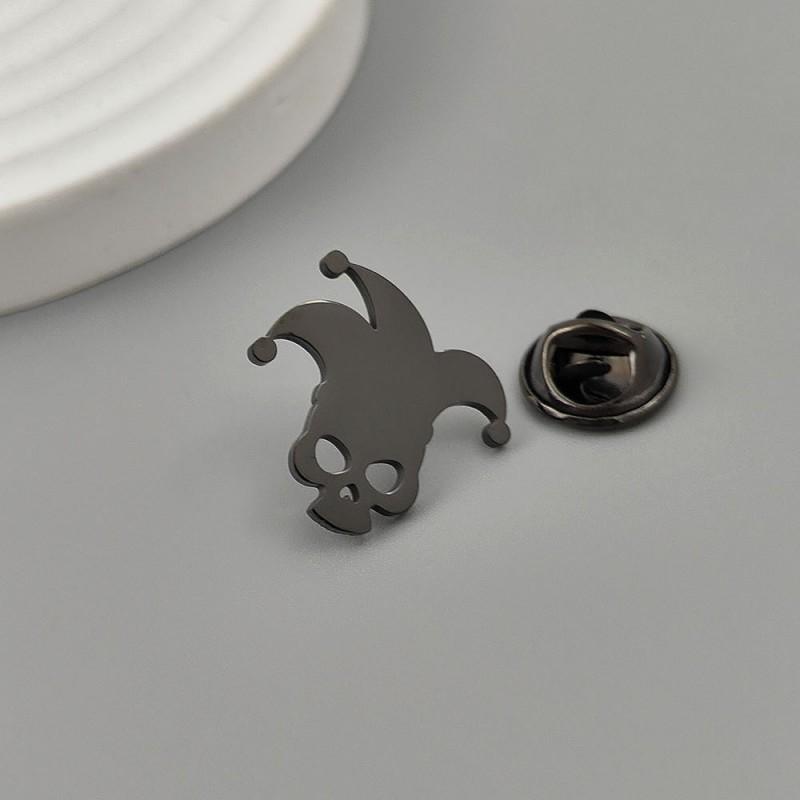 Halloween Skull Brooch Flat Cut Badge Men s Suit Shirt Cufflinks 18K