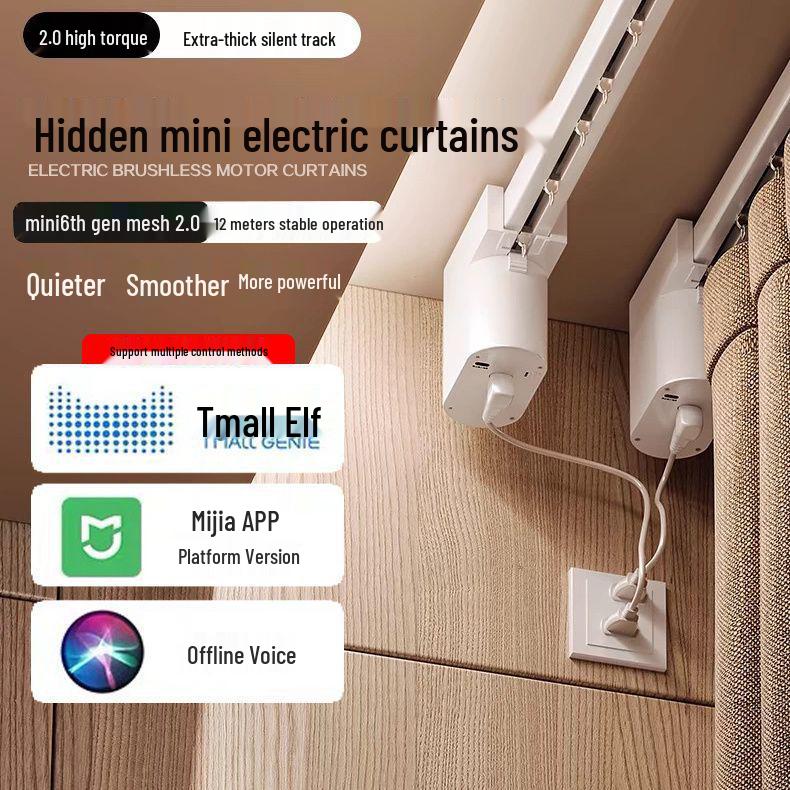 Smart Electric Curtain Track with Xiaoai Voice Control & Mijia Bluetooth 2.0 Motor Offline Voice Control