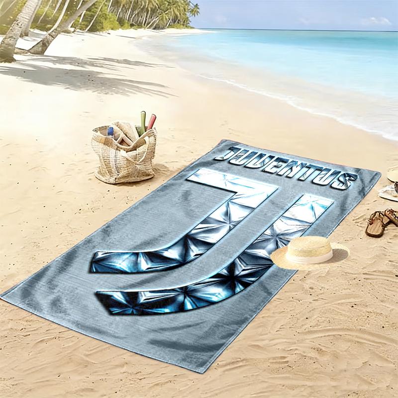 Serviette de plage du club de football Juventus, Durable et facile à nettoyer, Serviette de plage douce et vive, Parfaite pour le voyage