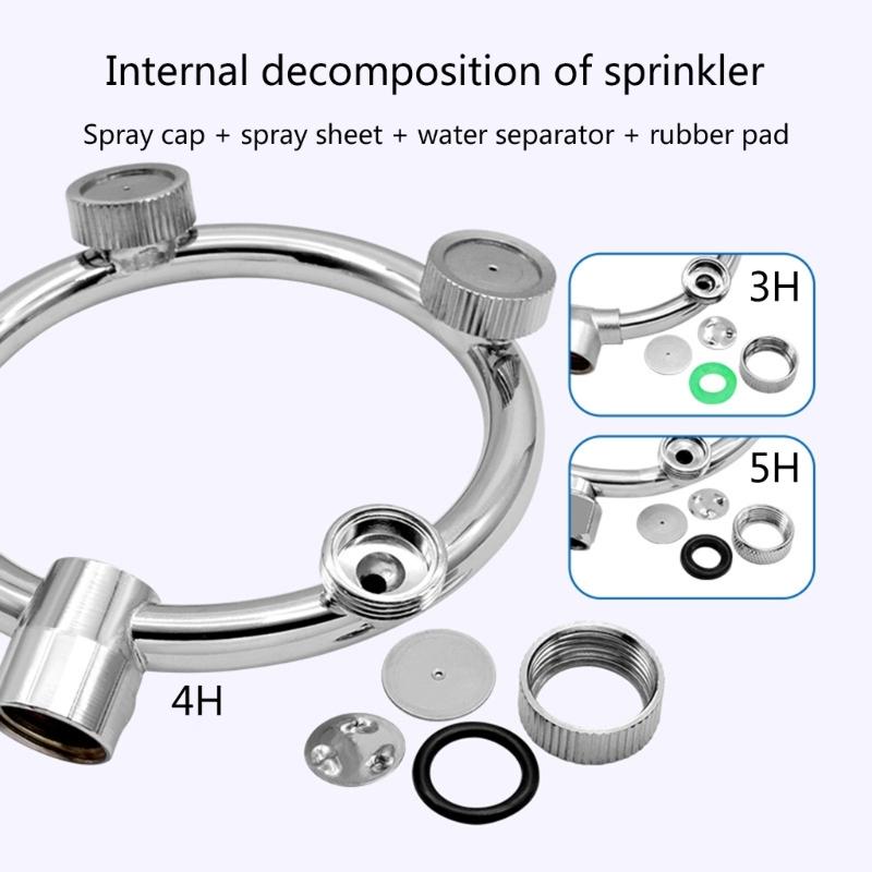 Garden Hose Nozzle Splitter Stainless Steel Fan Shaped Mist Spray Head for Extensive Coverage in Gardens and Farms