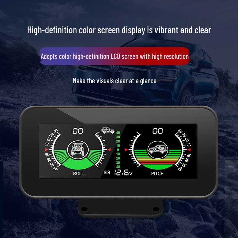 Universal Off-Road Inclinometer HUD with Voltmeter