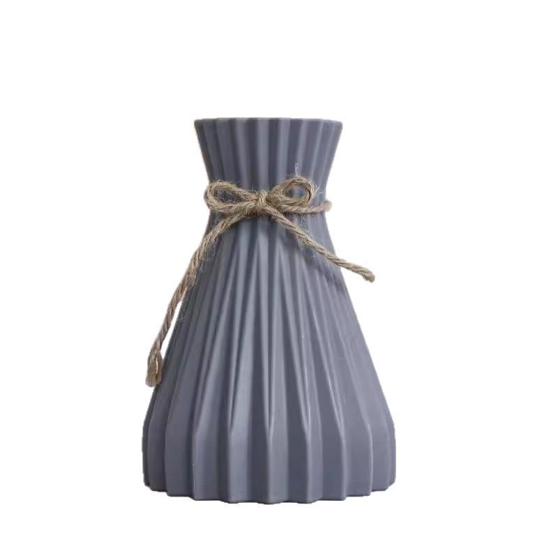 Hemp Rope Ripple Vase with Origami Design for Dried and Artificial Flowers