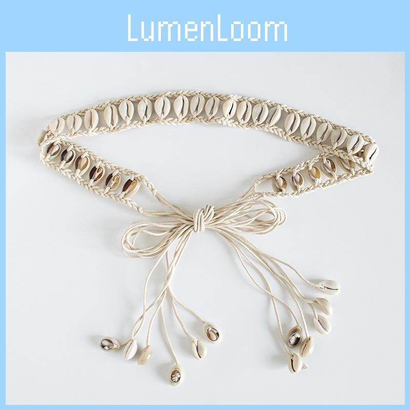 Material Boho Natural Waist Belt With Shell Details For Fashion Women