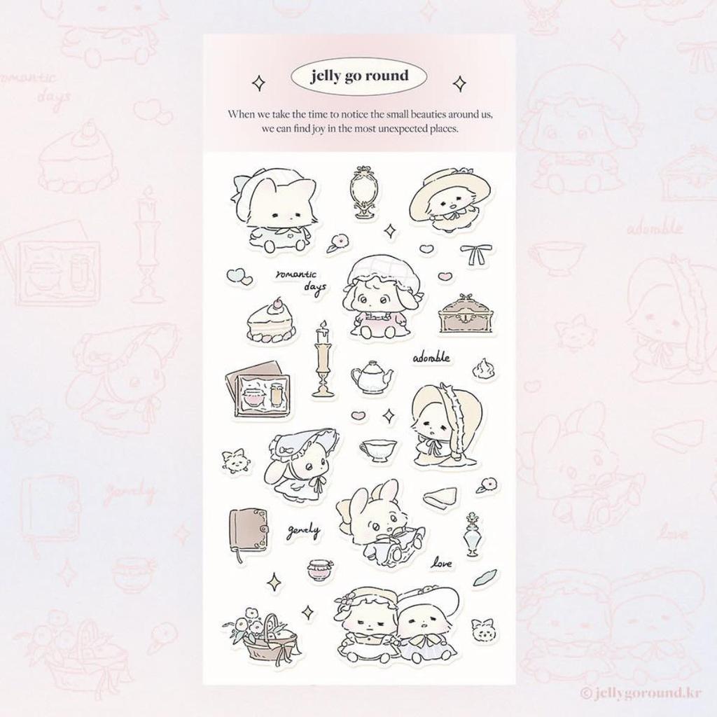 Korean Cute Cartoon Fox Rabbit Stickers for DIY Phone Case Decoration