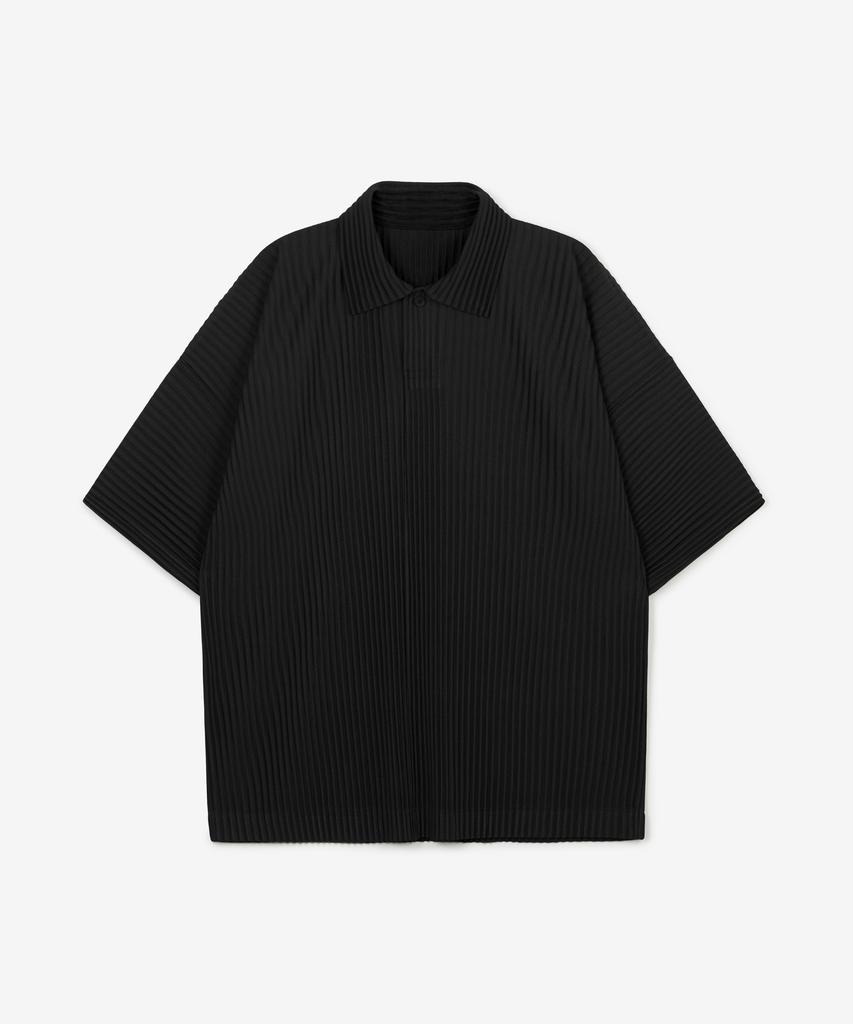 Tienjiti Yoyogi Pleats Polo (Black) Tnts6E212Bk