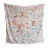 NINA SOLOR Fubao Philately Silk Wool Scarf