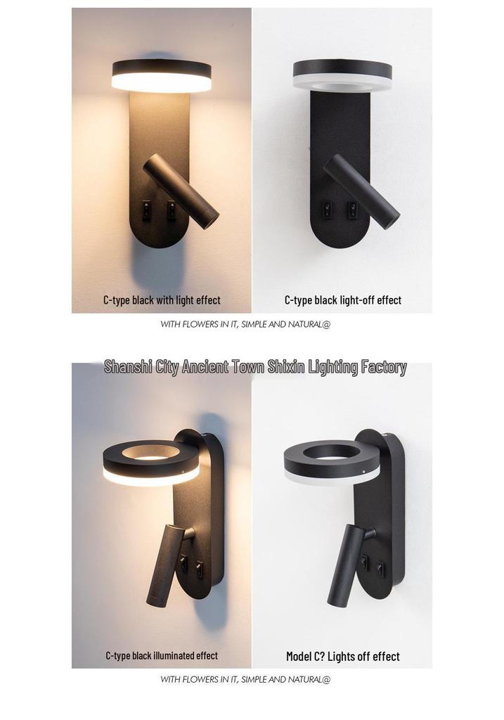 LED Wall Lamp: Rotatable Bedside Light for Hotel, Bedroom, Staircase, Study, Guest Room, Hallway