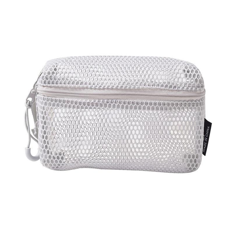 

Mesh Travel Toiletry Bag Clear Zipper Travel Organizer Reusable Cosmetic Makeup Bag For Women & Men серый