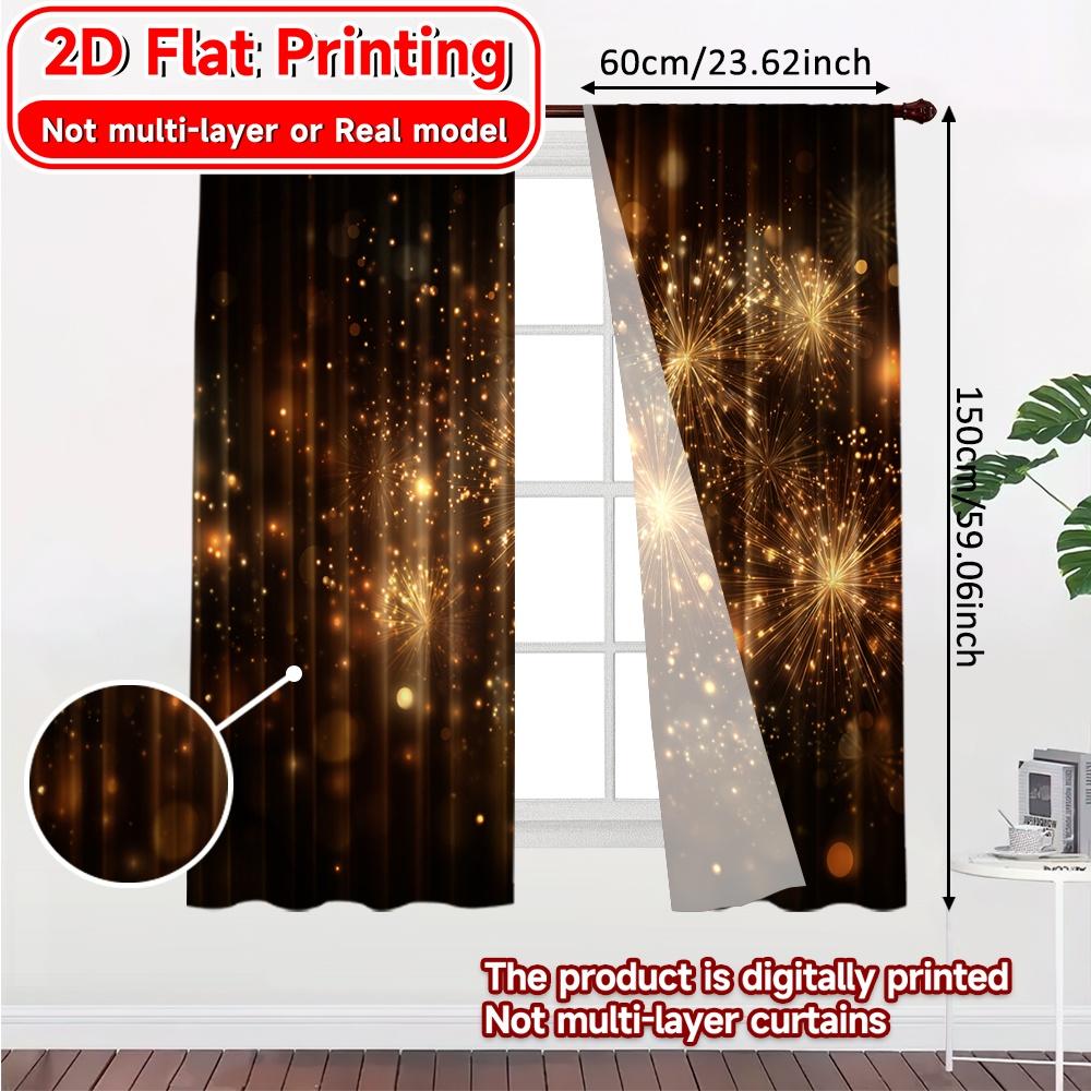 Set Of 2 Modern Flat Printing Goldencelebration Minimalist Curtains Prints Room Decor Curtain Light Filtering Polyester