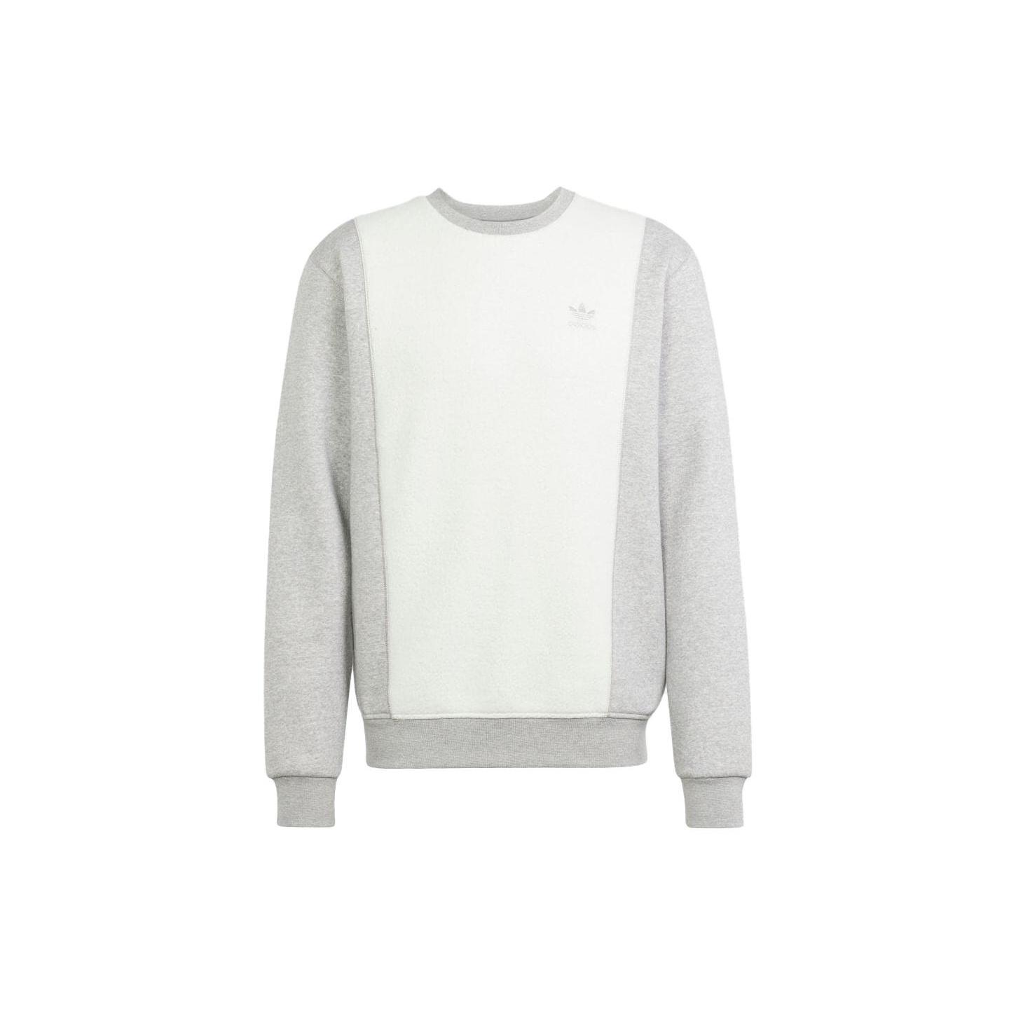 adidas originals Essentials+ Trefoil Reverse Material Crewneck Sweatshirt  Medium Grey Heather  Men s IM4448 XS