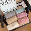 In Stock: Retro Corduroy Pencil Case - Solid Color, Simple Design for High School Students