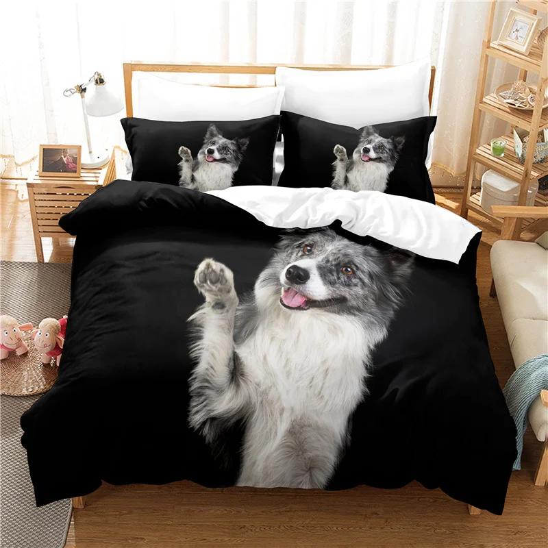 2/3pcs Quilt Cover Set 3D Print Cute Pet Dog Bedding Set Child Adult Duvet Cover Pillowcases Dekbedovertrek 1 Persoons Dropship