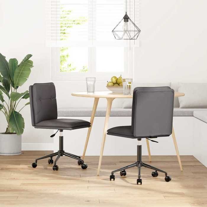 VidaXL Chaises à manger lot de 2 gris similicuir, chaise, chaise de salon, chaise d'appoint, chaise de cuisine, siège à 3315421