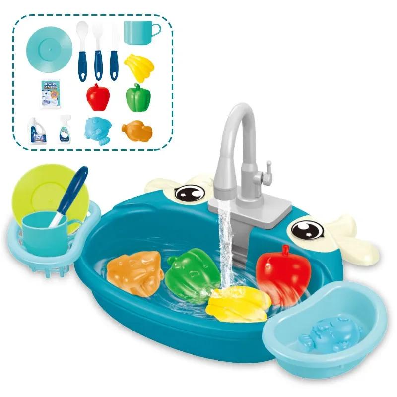Non-Toxic Children'S Play Kitchen Toys Water Pretend Play House Kids Can Drain Wash Basin Sink Kids Kitchen Set Toy For Children Gifts