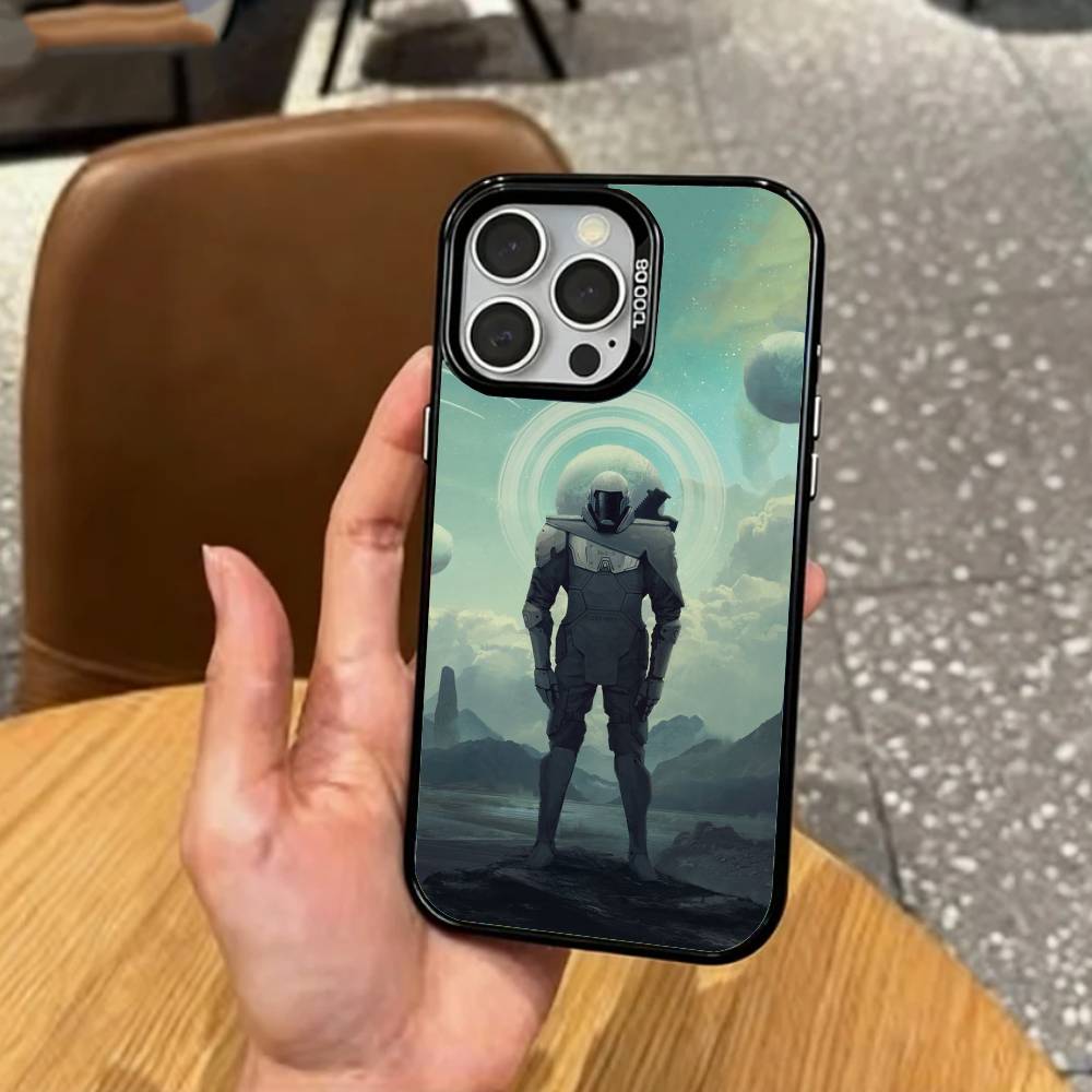 Epic Sci-Fi M-Murderbot   Phone Case For iPhone17,16,15,14,13,12,11 Plus,Pro Max Colored Silver Plated Inside Cover