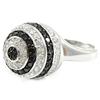 Silver Ring 'Romy' Black White
