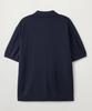 Satur Collar Half Knit Cardigan Navy